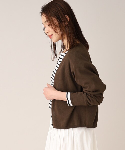 UNTITLED（アンタイトル）の「◆【すっきり見え】深Vネックカーディガン（カーディガン/ボレロ・レディース・グレー系/ネイビー/ホワイト/ダークブラウン・00/02/48/44/04）」の13枚目の写真