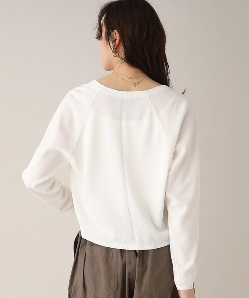 UNTITLED（アンタイトル）の「◆【すっきり見え】深Vネックカーディガン（カーディガン/ボレロ・レディース・グレー系/ネイビー/ホワイト/ダークブラウン・00/02/48/44/04）」の20枚目の写真