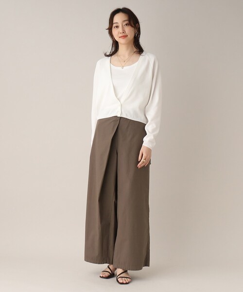 UNTITLED（アンタイトル）の「◆【すっきり見え】深Vネックカーディガン（カーディガン/ボレロ・レディース・グレー系/ネイビー/ホワイト/ダークブラウン・00/02/48/44/04）」の21枚目の写真