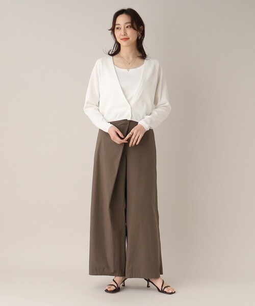 UNTITLED（アンタイトル）の「◆【すっきり見え】深Vネックカーディガン（カーディガン/ボレロ・レディース・グレー系/ネイビー/ホワイト/ダークブラウン・00/02/48/44/04）」の22枚目の写真