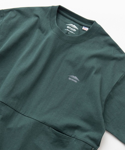 OUTDOOR PRODUCTS APPAREL(アウトドアプロダクツアパレル)の「USAコットン ユーティリティー ポケット ドローコード ワンポイントブランドロゴ Tシャツ(Tシャツ/カットソー・メンズ・ホワイト/ダークグリーン/ブラック・MEDIUM/LARGE/X-LARGE)」の3枚目の写真