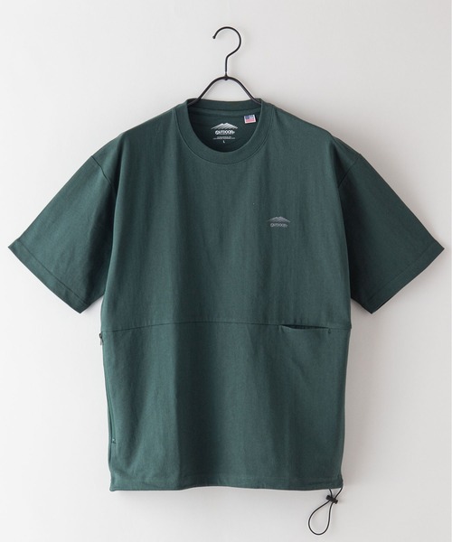 OUTDOOR PRODUCTS APPAREL(アウトドアプロダクツアパレル)の「USAコットン ユーティリティー ポケット ドローコード ワンポイントブランドロゴ Tシャツ(Tシャツ/カットソー・メンズ・ホワイト/ダークグリーン/ブラック・MEDIUM/LARGE/X-LARGE)」の6枚目の写真