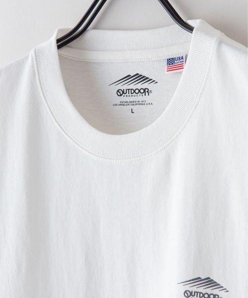 OUTDOOR PRODUCTS APPAREL(アウトドアプロダクツアパレル)の「USAコットン ユーティリティー ポケット ドローコード ワンポイントブランドロゴ Tシャツ(Tシャツ/カットソー・メンズ・ホワイト/ダークグリーン/ブラック・MEDIUM/LARGE/X-LARGE)」の7枚目の写真