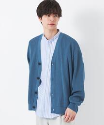 green label relaxing | コットン/アクリル メッシュ Vネック カーディガン(カーディガン/ボレロ)