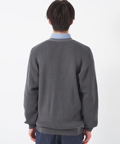 green label relaxing（グリーンレーベルリラクシング）の「コットン/アクリル メッシュ Vネック カーディガン（カーディガン/ボレロ・メンズ・ダークグレー/コバルトブルー・L/M/S/XL）」の6枚目の写真