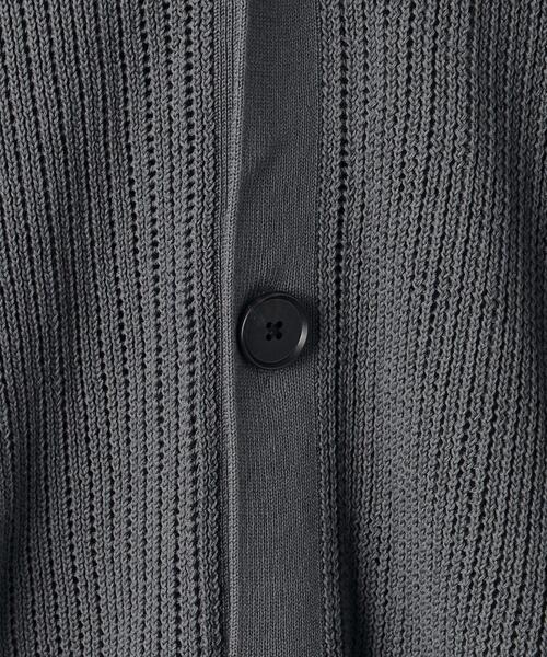 green label relaxing（グリーンレーベルリラクシング）の「コットン/アクリル メッシュ Vネック カーディガン（カーディガン/ボレロ・メンズ・ダークグレー/コバルトブルー・L/M/S/XL）」の17枚目の写真