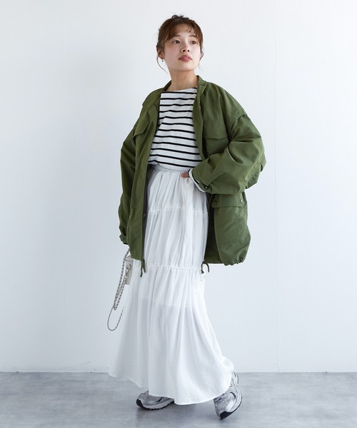 w closet（ダブルクローゼット）の「ドロストギャザースカート（スカート・レディース・オフホワイト/ブルー/ミント・FREE）」の7枚目の写真