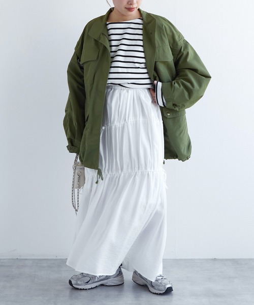 w closet（ダブルクローゼット）の「ドロストギャザースカート（スカート・レディース・オフホワイト/ブルー/ミント・FREE）」の12枚目の写真