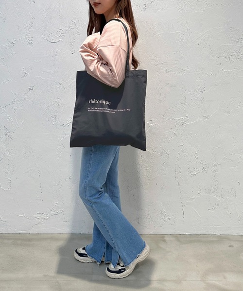 apres jour mignon（アプレジュールミニョン）の「ロゴトート【ZOZOTOWN限定アイテム】（トートバッグ・レディース・ネイビー/ベージュ/オレンジ/ピンク・フリー）」の7枚目の写真