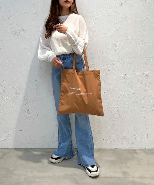 apres jour mignon（アプレジュールミニョン）の「ロゴトート【ZOZOTOWN限定アイテム】（トートバッグ・レディース・ネイビー/ベージュ/オレンジ/ピンク・フリー）」の9枚目の写真