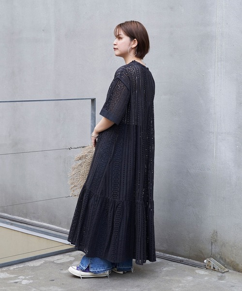 CIAOPANIC（チャオパニック）の「【Aguni/アグニ】エンブロイダリーVネックワンピース（ワンピース・レディース・チャコールグレー/パープル・FREE）」の20枚目の写真