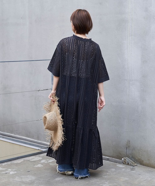 CIAOPANIC（チャオパニック）の「【Aguni/アグニ】エンブロイダリーVネックワンピース（ワンピース・レディース・チャコールグレー/パープル・FREE）」の21枚目の写真