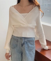 レイヤード風ドルマンニット