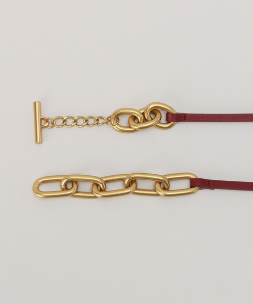 VERMEIL par iena ベルト セール】【MAISON BOINET/メゾンボワネ】チェーン*レザーベルト