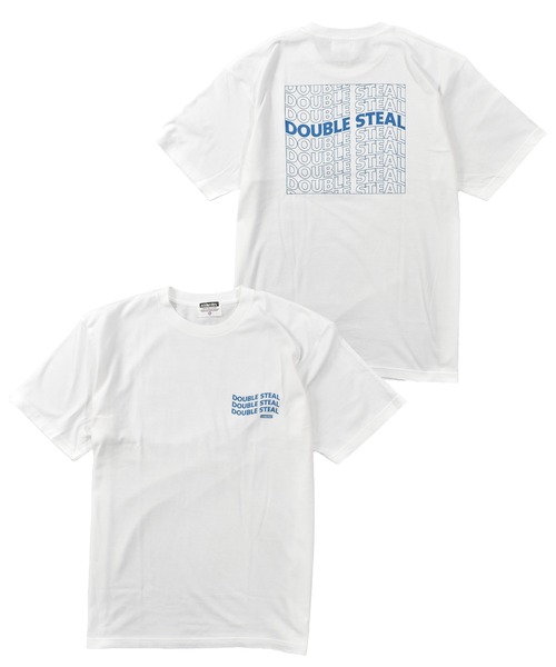 DOUBLE STEAL(ダブルスティール)の「ウェーブロゴ Tシャツ(Tシャツ/カットソー・メンズ・ホワイト/ブラック/ライトブルー・MEDIUM/LARGE/X-LARGE/XX-LARGE)」の2枚目の写真