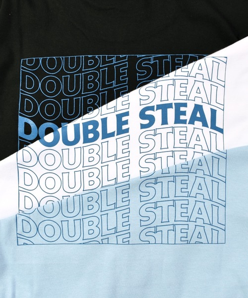 DOUBLE STEAL(ダブルスティール)の「ウェーブロゴ Tシャツ(Tシャツ/カットソー・メンズ・ホワイト/ブラック/ライトブルー・MEDIUM/LARGE/X-LARGE/XX-LARGE)」の4枚目の写真