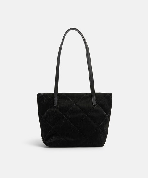 METROCITY（メトロシティ）の「(オンライン専用) ラルゴバッグ(Largo Bag) ダイヤ キルティング S ホーボーバッグ（トートバッグ・レディース・ブラック/アイボリー・FREE）」の5枚目の写真