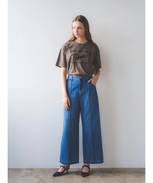 Editt by YECCA VECCA（エディットバイイェッカヴェッカ）の「綿麻バギーデニムパンツ（デニムパンツ・レディース・インディゴブルー/ライトインディゴブルー・M/S）」の5枚目の写真