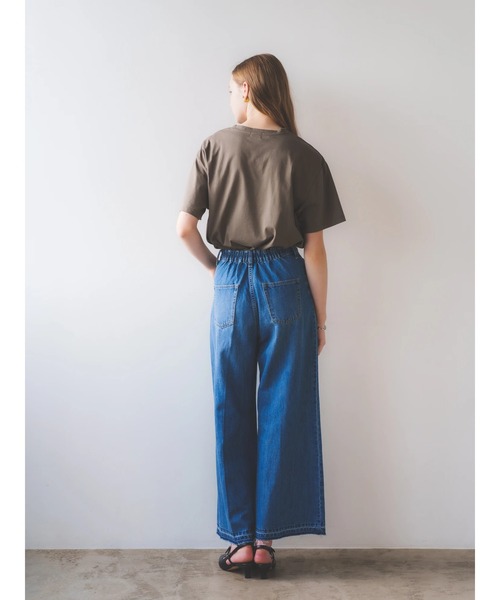 Editt by YECCA VECCA（エディットバイイェッカヴェッカ）の「綿麻バギーデニムパンツ（デニムパンツ・レディース・インディゴブルー/ライトインディゴブルー・M/S）」の9枚目の写真