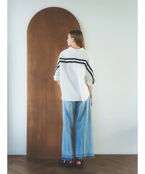 Editt by YECCA VECCA（エディットバイイェッカヴェッカ）の「綿麻バギーデニムパンツ（デニムパンツ・レディース・インディゴブルー/ライトインディゴブルー・M/S）」の15枚目の写真