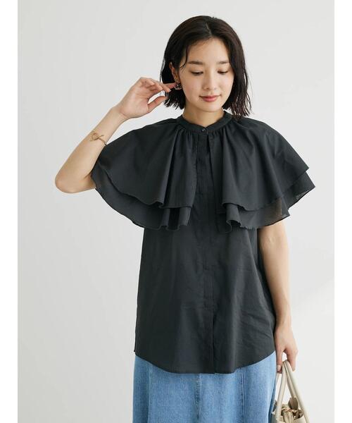 KBF（ケイビーエフ）の「KBF フリルブラウス（シャツ/ブラウス・レディース・チャコールグレー/アイボリー・FREE）」の13枚目の写真