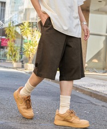 【retock's】ロゴ刺繍ペインターワイドハーフパンツ