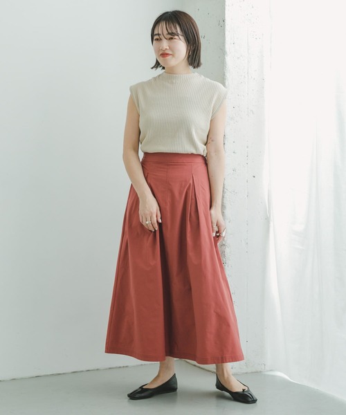 ITEMS URBANRESEARCH(アイテムズ アーバンリサーチ)の「『UR TECH POLIsh POLI』タックスカート(スカート・レディース・レッド系その他/ブラック/ベージュ・FREE)」の6枚目の写真