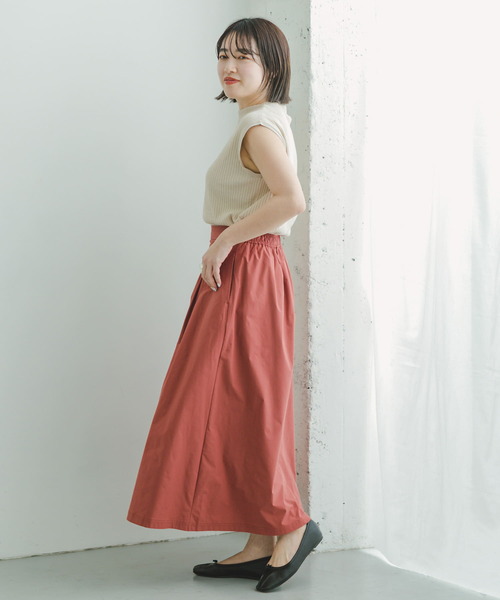 ITEMS URBANRESEARCH(アイテムズ アーバンリサーチ)の「『UR TECH POLIsh POLI』タックスカート(スカート・レディース・レッド系その他/ブラック/ベージュ・FREE)」の7枚目の写真