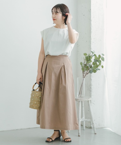 ITEMS URBANRESEARCH(アイテムズ アーバンリサーチ)の「『UR TECH POLIsh POLI』タックスカート(スカート・レディース・レッド系その他/ブラック/ベージュ・FREE)」の10枚目の写真