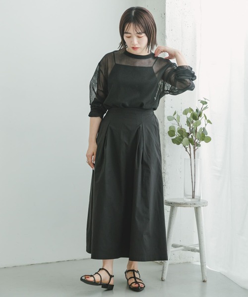 ITEMS URBANRESEARCH(アイテムズ アーバンリサーチ)の「『UR TECH POLIsh POLI』タックスカート(スカート・レディース・レッド系その他/ブラック/ベージュ・FREE)」の13枚目の写真