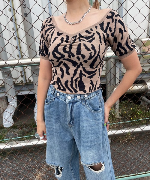 non-hedge（ノンヘッジ）の「ボタンダメージワイドパンツ（デニムパンツ・レディース・グレー/ブルー・M）」の5枚目の写真