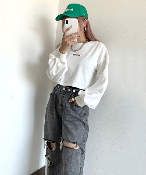 アパルトモン購入 R13 23AW ダメージ加工デニムワイドパンツ 春新作 ワイドパンツデニム ダメージ加工 レディース ゆったり