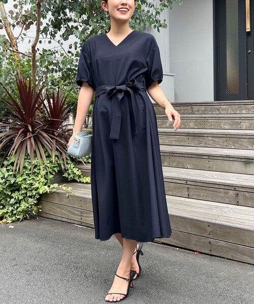 NOLLEY’S（ノーリーズ）の「ウォッシャブルリネンライク5分袖ワンピース（ワンピース・レディース・ベージュ/ピンク/ネイビー・38/36）」の3枚目の写真