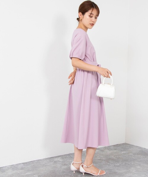 NOLLEY’S（ノーリーズ）の「ウォッシャブルリネンライク5分袖ワンピース（ワンピース・レディース・ベージュ/ピンク/ネイビー・38/36）」の12枚目の写真