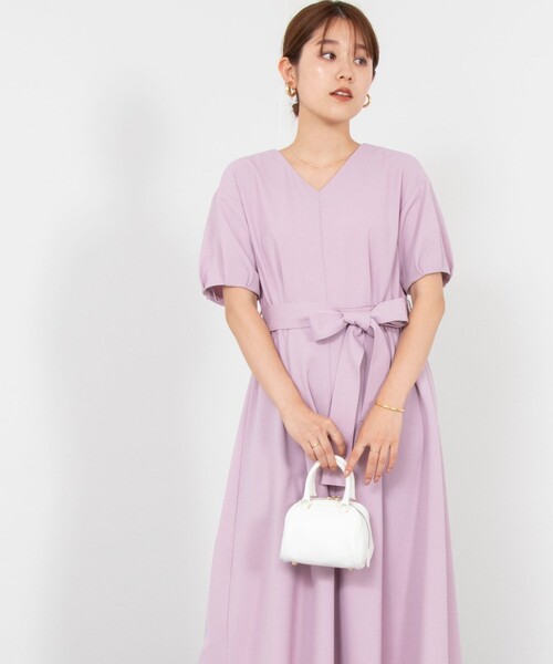 NOLLEY’S（ノーリーズ）の「ウォッシャブルリネンライク5分袖ワンピース（ワンピース・レディース・ベージュ/ピンク/ネイビー・38/36）」の21枚目の写真