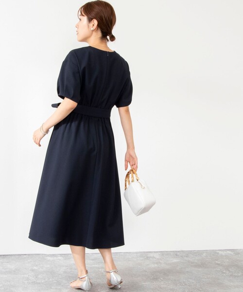 NOLLEY’S（ノーリーズ）の「ウォッシャブルリネンライク5分袖ワンピース（ワンピース・レディース・ベージュ/ピンク/ネイビー・38/36）」の8枚目の写真