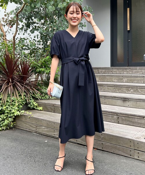 NOLLEY’S（ノーリーズ）の「ウォッシャブルリネンライク5分袖ワンピース（ワンピース・レディース・ベージュ/ピンク/ネイビー・38/36）」の18枚目の写真