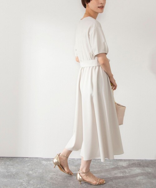 NOLLEY’S（ノーリーズ）の「ウォッシャブルリネンライク5分袖ワンピース（ワンピース・レディース・ベージュ/ピンク/ネイビー・38/36）」の9枚目の写真