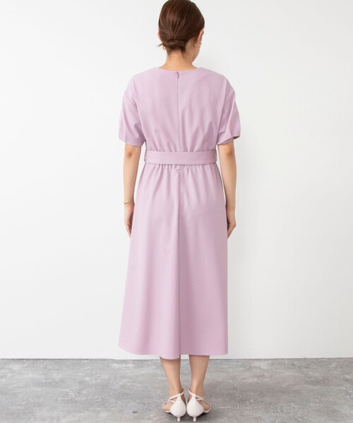 NOLLEY’S（ノーリーズ）の「ウォッシャブルリネンライク5分袖ワンピース（ワンピース・レディース・ベージュ/ピンク/ネイビー・38/36）」の6枚目の写真