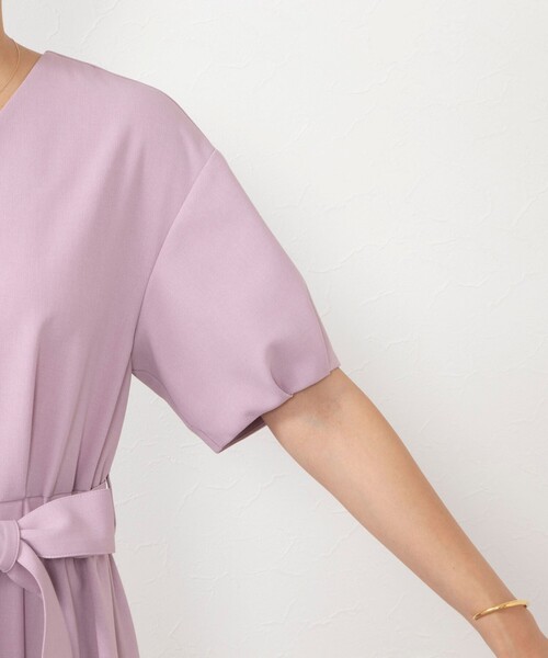 NOLLEY’S（ノーリーズ）の「ウォッシャブルリネンライク5分袖ワンピース（ワンピース・レディース・ベージュ/ピンク/ネイビー・38/36）」の10枚目の写真