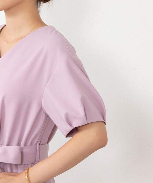 NOLLEY’S（ノーリーズ）の「ウォッシャブルリネンライク5分袖ワンピース（ワンピース・レディース・ベージュ/ピンク/ネイビー・38/36）」の15枚目の写真