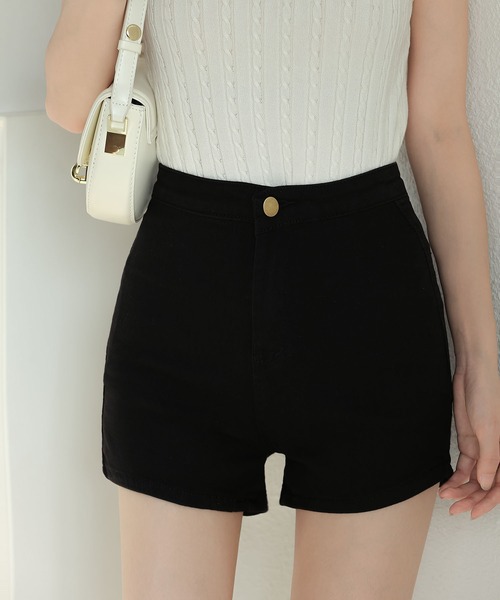 MAISON DE THERESE(メゾン ド テレーズ)の「Aラインショートデニムパンツ(デニムパンツ・レディース・ブラック・S/M/L/XL/XX-LARGE)」の8枚目の写真