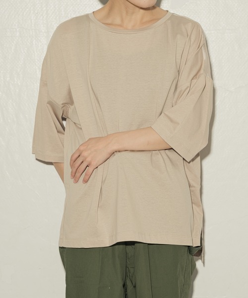 ottilie(オティーリエ)の「toricot toricot シアーヨークビックTシャツ ★(Tシャツ/カットソー・レディース・ブラック/オフホワイト/グリーン/ベージュ・FREE)」の3枚目の写真