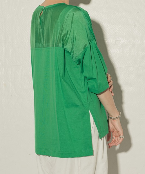 ottilie(オティーリエ)の「toricot toricot シアーヨークビックTシャツ ★(Tシャツ/カットソー・レディース・ブラック/オフホワイト/グリーン/ベージュ・FREE)」の4枚目の写真