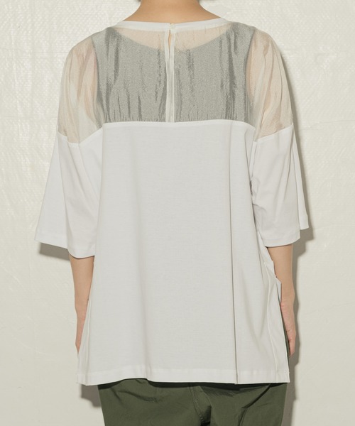 ottilie(オティーリエ)の「toricot toricot シアーヨークビックTシャツ ★(Tシャツ/カットソー・レディース・ブラック/オフホワイト/グリーン/ベージュ・FREE)」の16枚目の写真