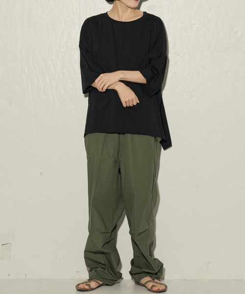 ottilie(オティーリエ)の「toricot toricot シアーヨークビックTシャツ ★(Tシャツ/カットソー・レディース・ブラック/オフホワイト/グリーン/ベージュ・FREE)」の6枚目の写真