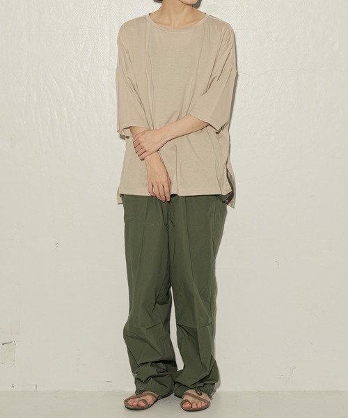 ottilie(オティーリエ)の「toricot toricot シアーヨークビックTシャツ ★(Tシャツ/カットソー・レディース・ブラック/オフホワイト/グリーン/ベージュ・FREE)」の7枚目の写真