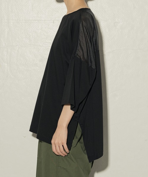 ottilie(オティーリエ)の「toricot toricot シアーヨークビックTシャツ ★(Tシャツ/カットソー・レディース・ブラック/オフホワイト/グリーン/ベージュ・FREE)」の18枚目の写真