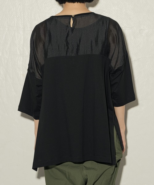 ottilie(オティーリエ)の「toricot toricot シアーヨークビックTシャツ ★(Tシャツ/カットソー・レディース・ブラック/オフホワイト/グリーン/ベージュ・FREE)」の19枚目の写真