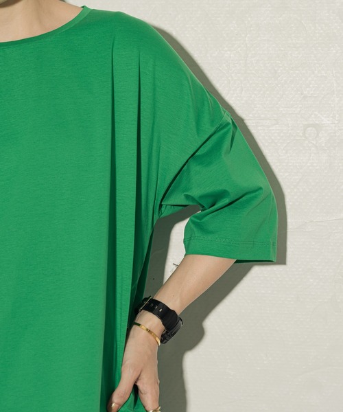ottilie(オティーリエ)の「toricot toricot シアーヨークビックTシャツ ★(Tシャツ/カットソー・レディース・ブラック/オフホワイト/グリーン/ベージュ・FREE)」の10枚目の写真